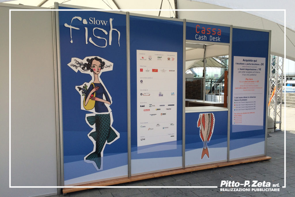 Allestimento Slow Fish 2017: pannelli stand.