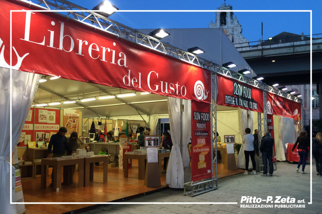 Allestimento Slow Fish 2017: stendardi.
