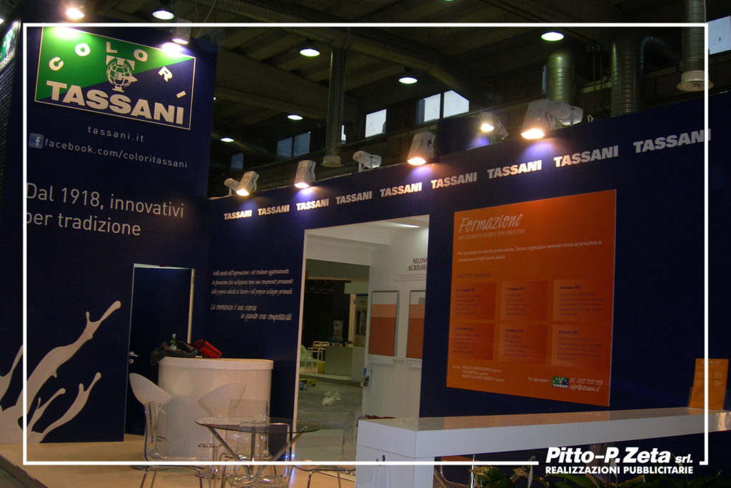 Tassani allestimento stand fieristico.